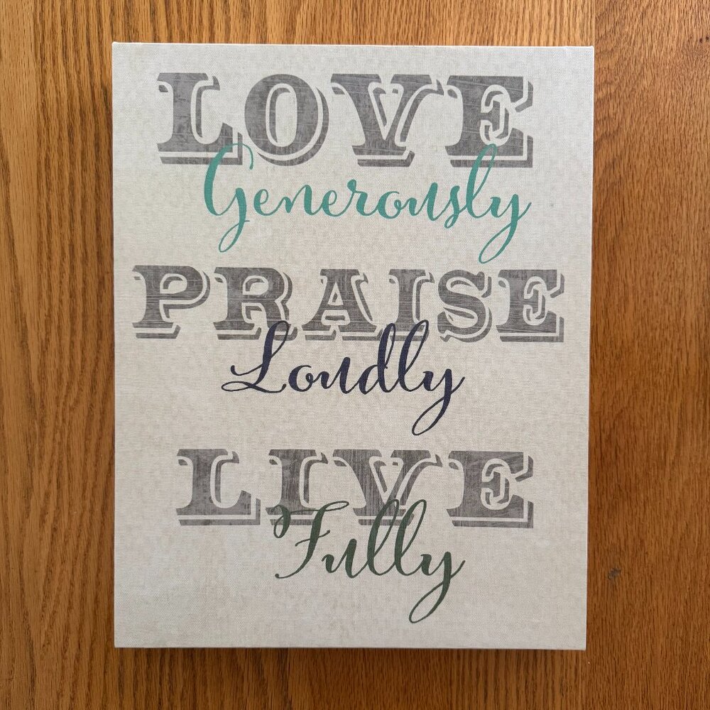 LOVE Fashion Canvas Wall Hanging  Decor 14" x 11" x 1"